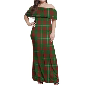 Bruce Hunting Tartan Off Shoulder Long Dress