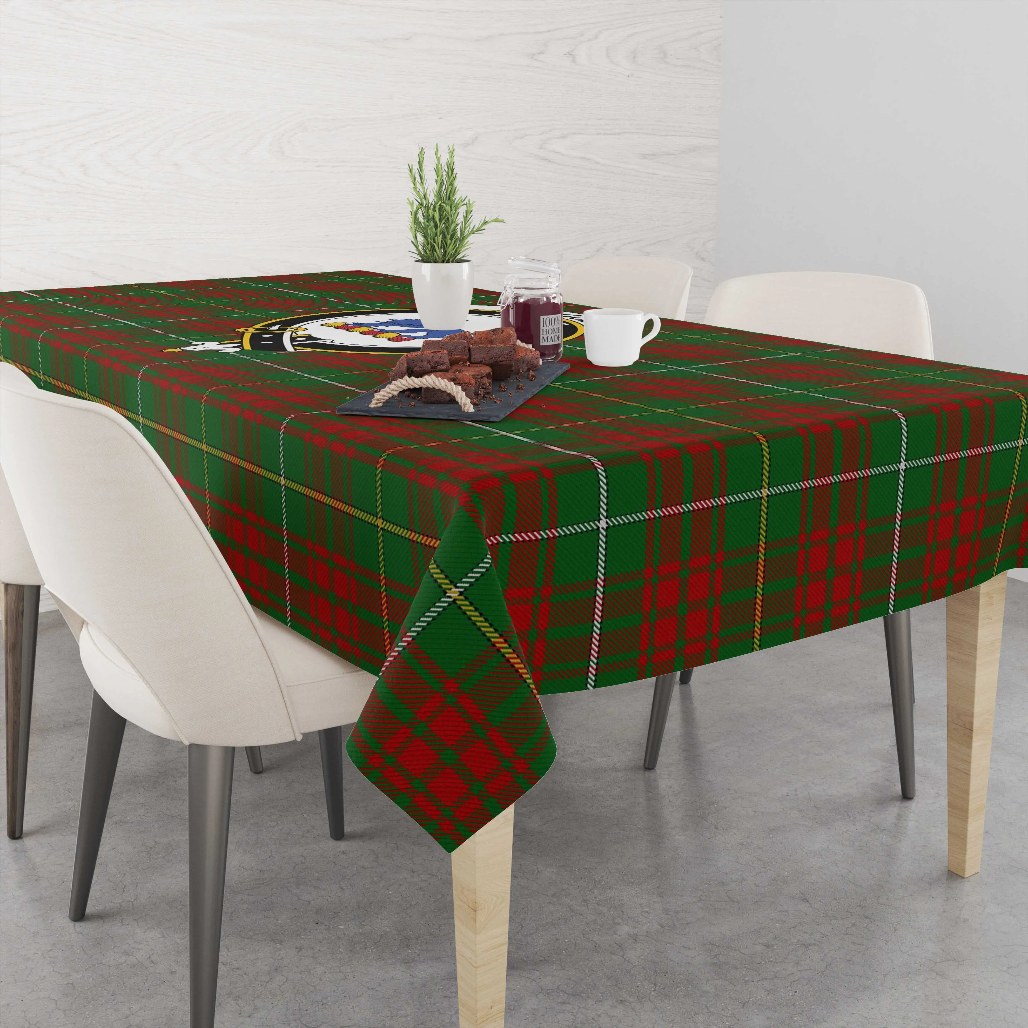 Bruce Hunting Tartan Tablecloth with Family Crest