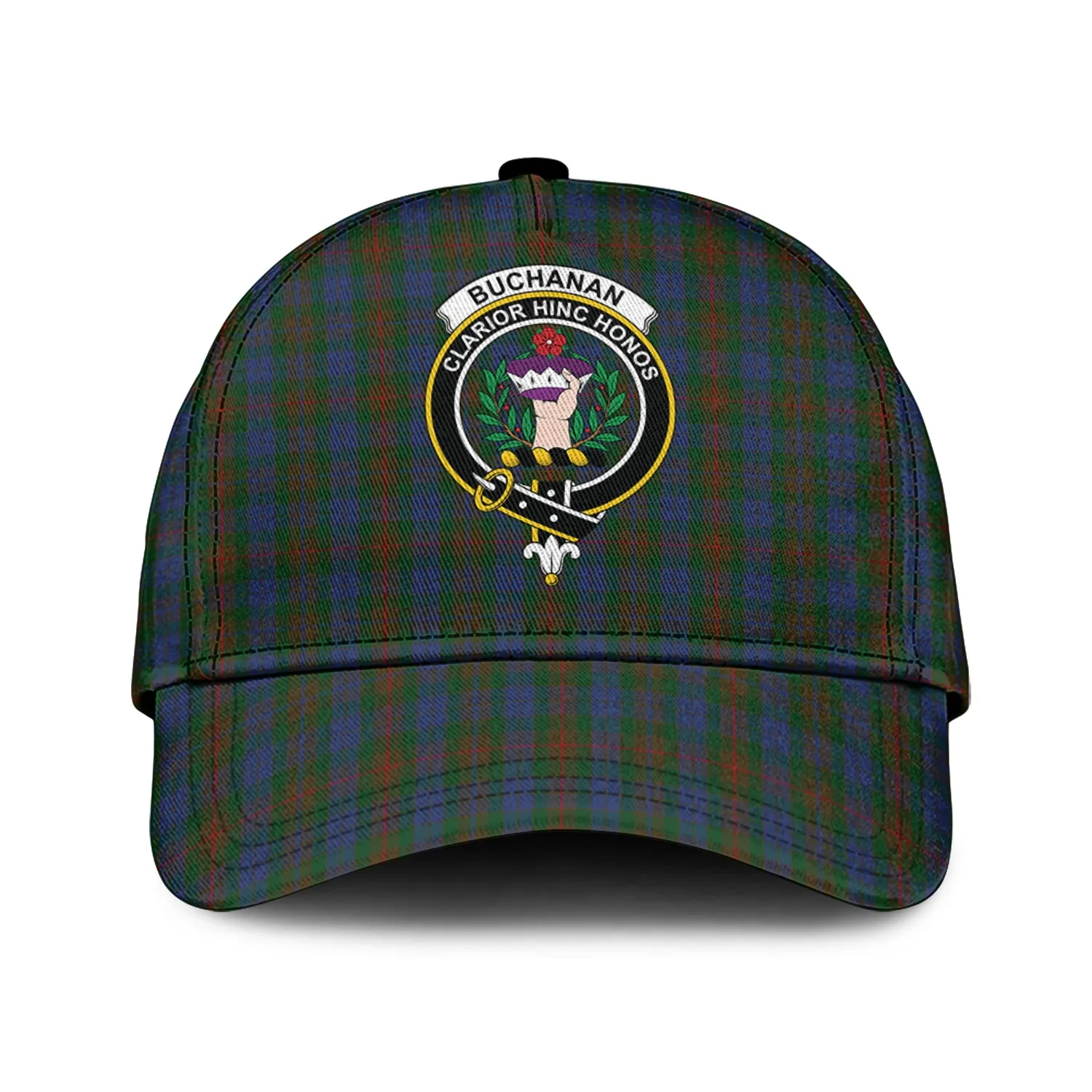 Buchanan Hunting Tartan Classic Cap with Family Crest