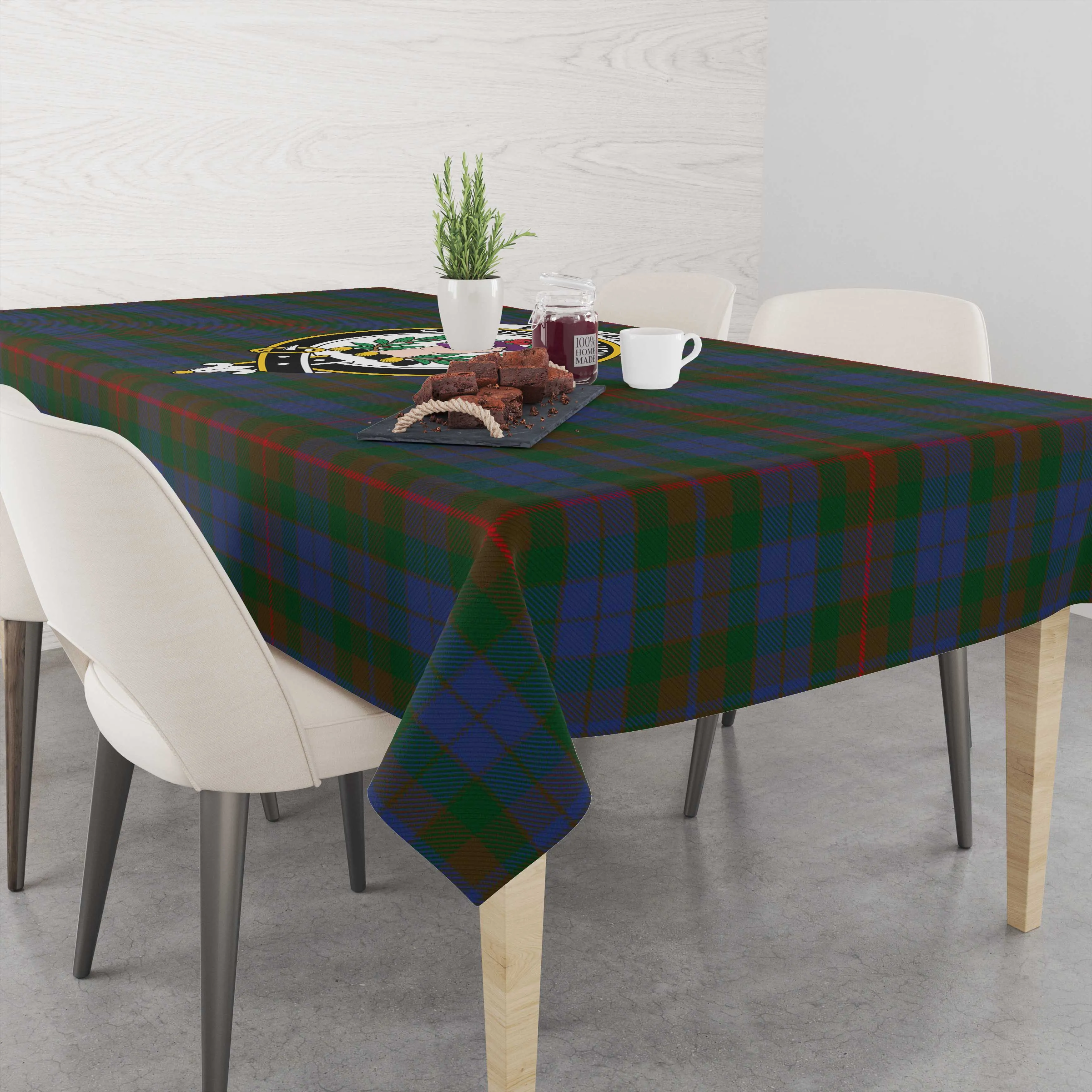 Buchanan Hunting Tartan Tablecloth with Family Crest