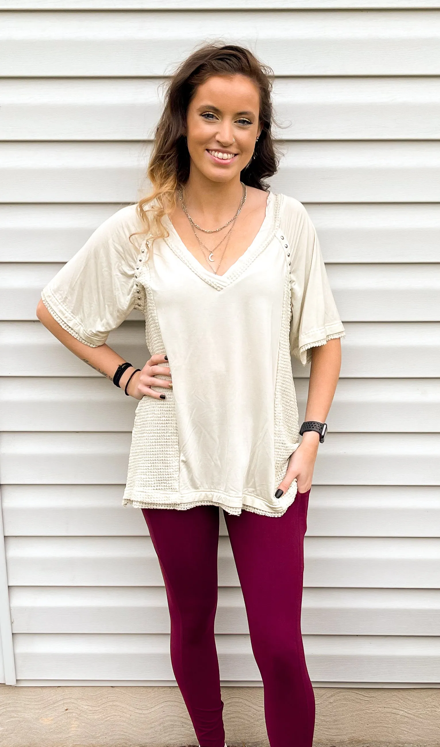 Buttery Soft Leggings With Pockets in Wine