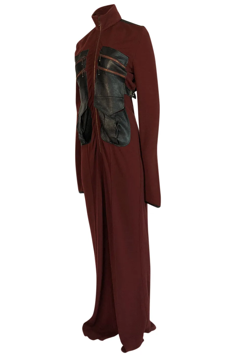 c.2002 Jean Paul Gaultier Leather Detailed Avant Garde Jumpsuit