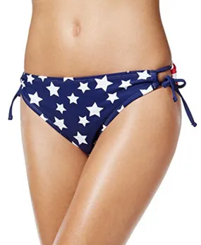 California Waves Juniors' Stars Stripes Hipster Bikini Bottoms, XS