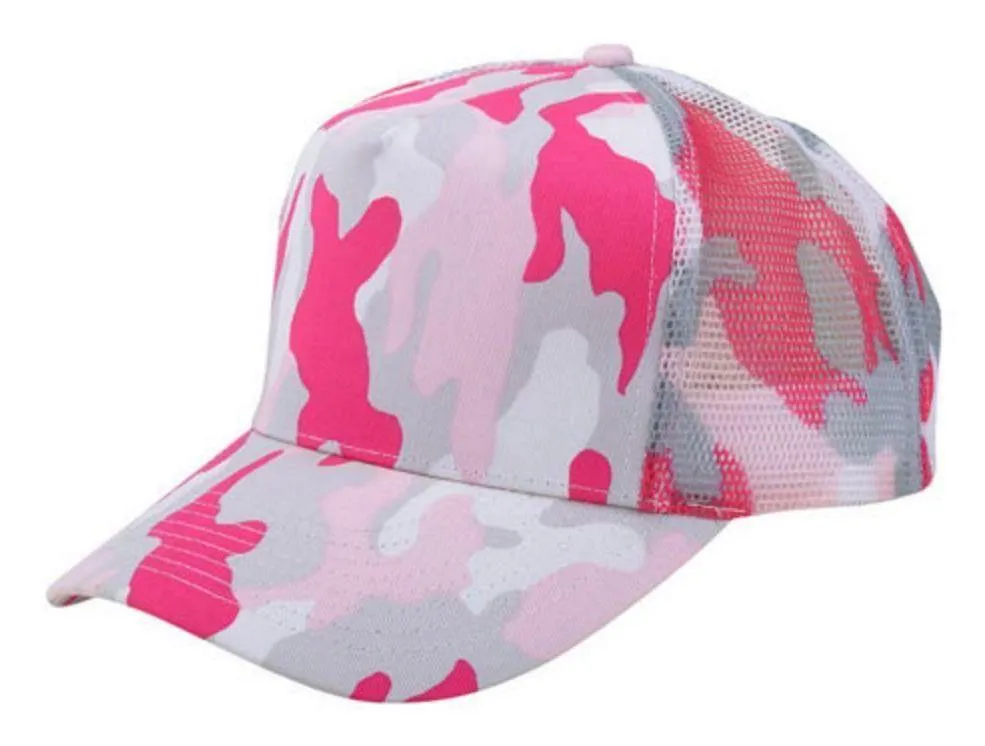 Camouflage Camo Hunting 5 Panel Trucker Baseball Mesh Back Hats Caps