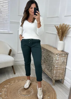 Caroline Pine Green Chino Joggers