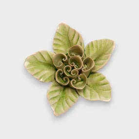 Ceramic Flower Wall Art Green Lotus