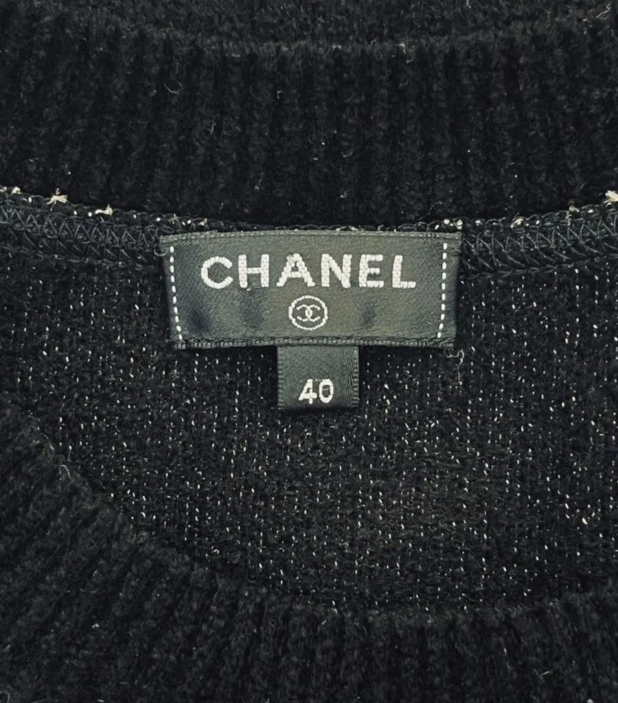 Chanel  Sequin 'CC' Logo Jumper. Size 40FR