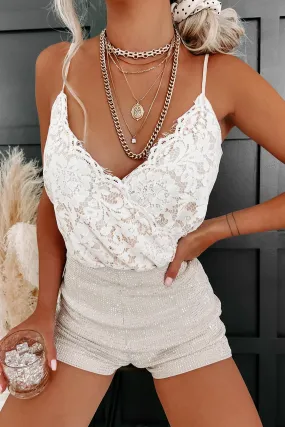 Chasing Perfection Scalloped Lace Bodysuit (Ivory)