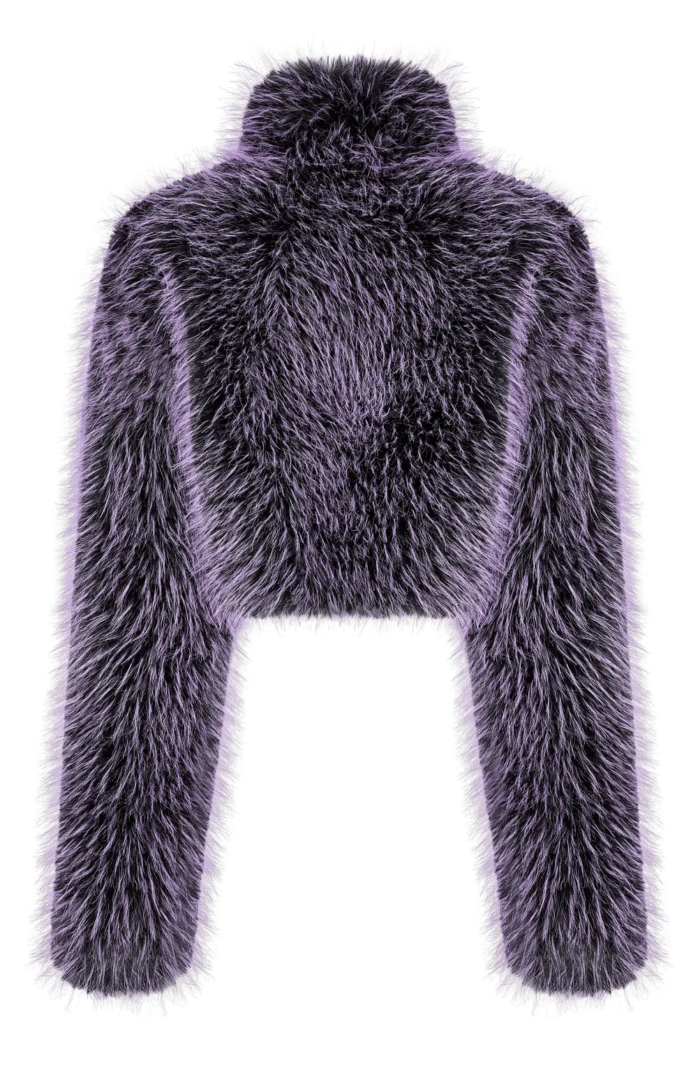 Chic Purple Shaggy Crop Jacket - Edgy Streetwear