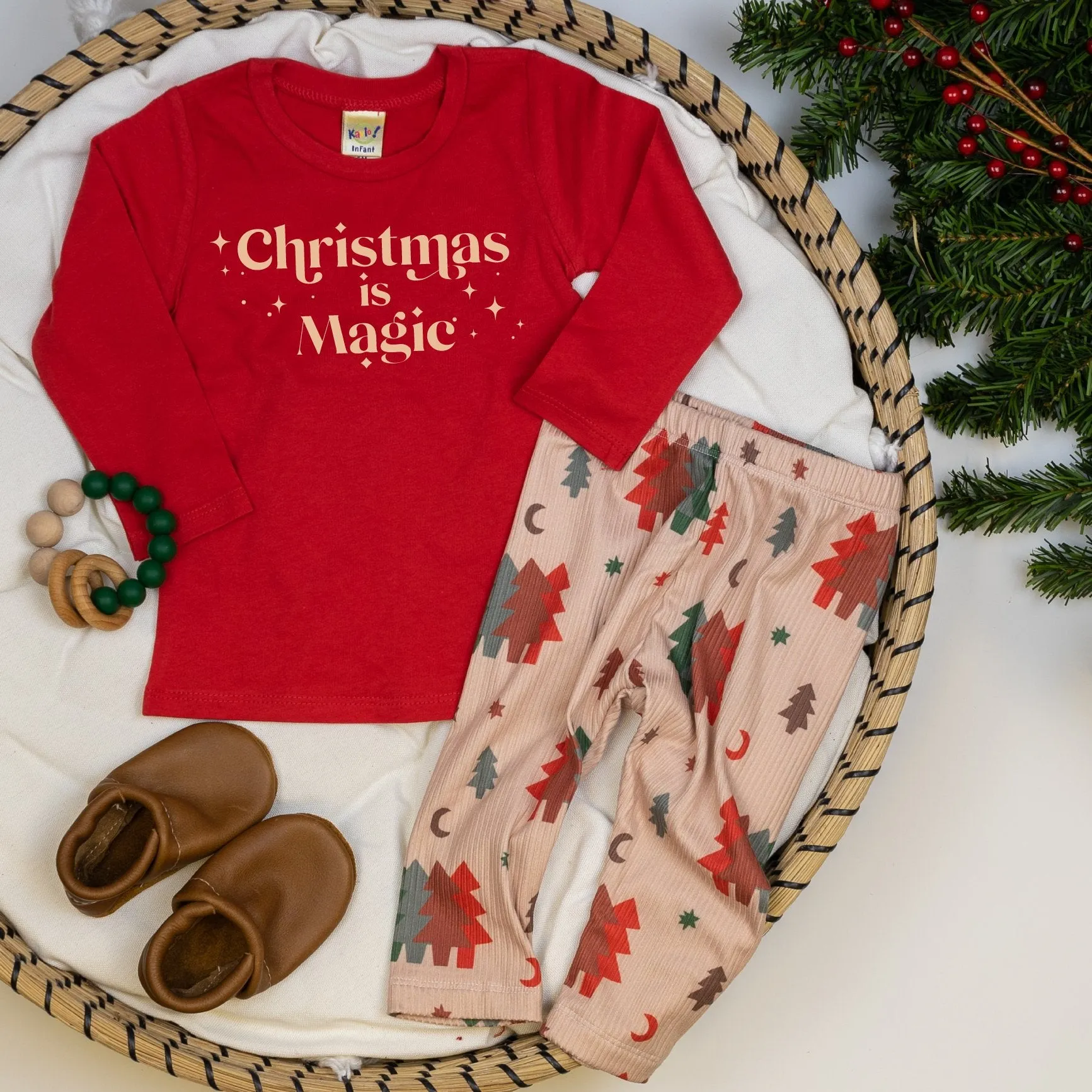 Christmas Magic Trees | Ribbed Leggings (18m & 24m)