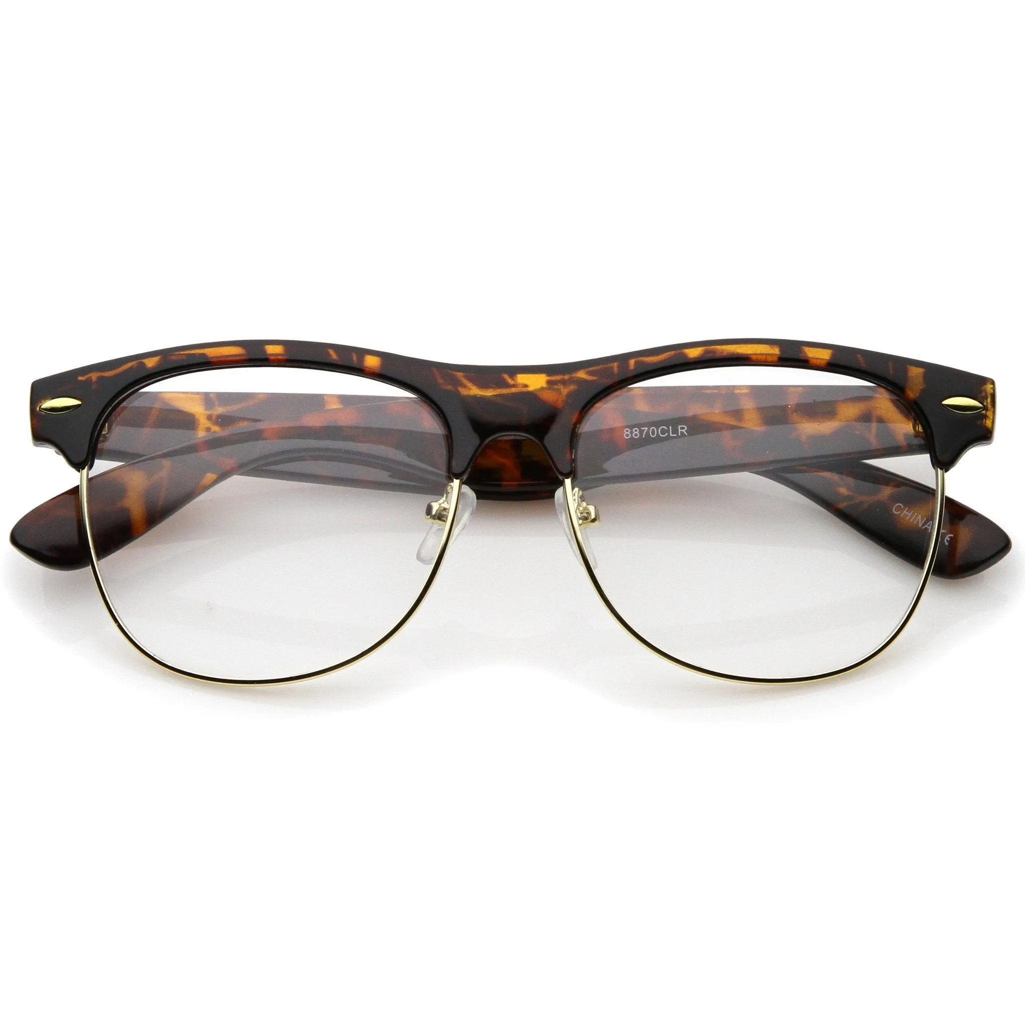 Classic Dapper Vintage Horned Rim Clear Lens Glasses