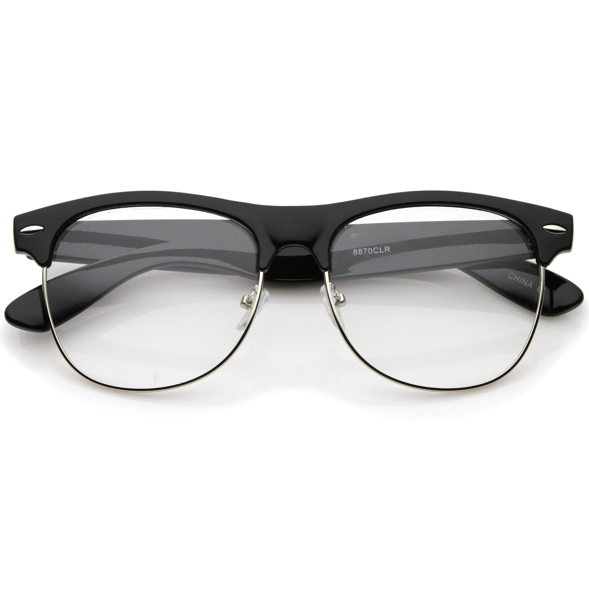 Classic Dapper Vintage Horned Rim Clear Lens Glasses