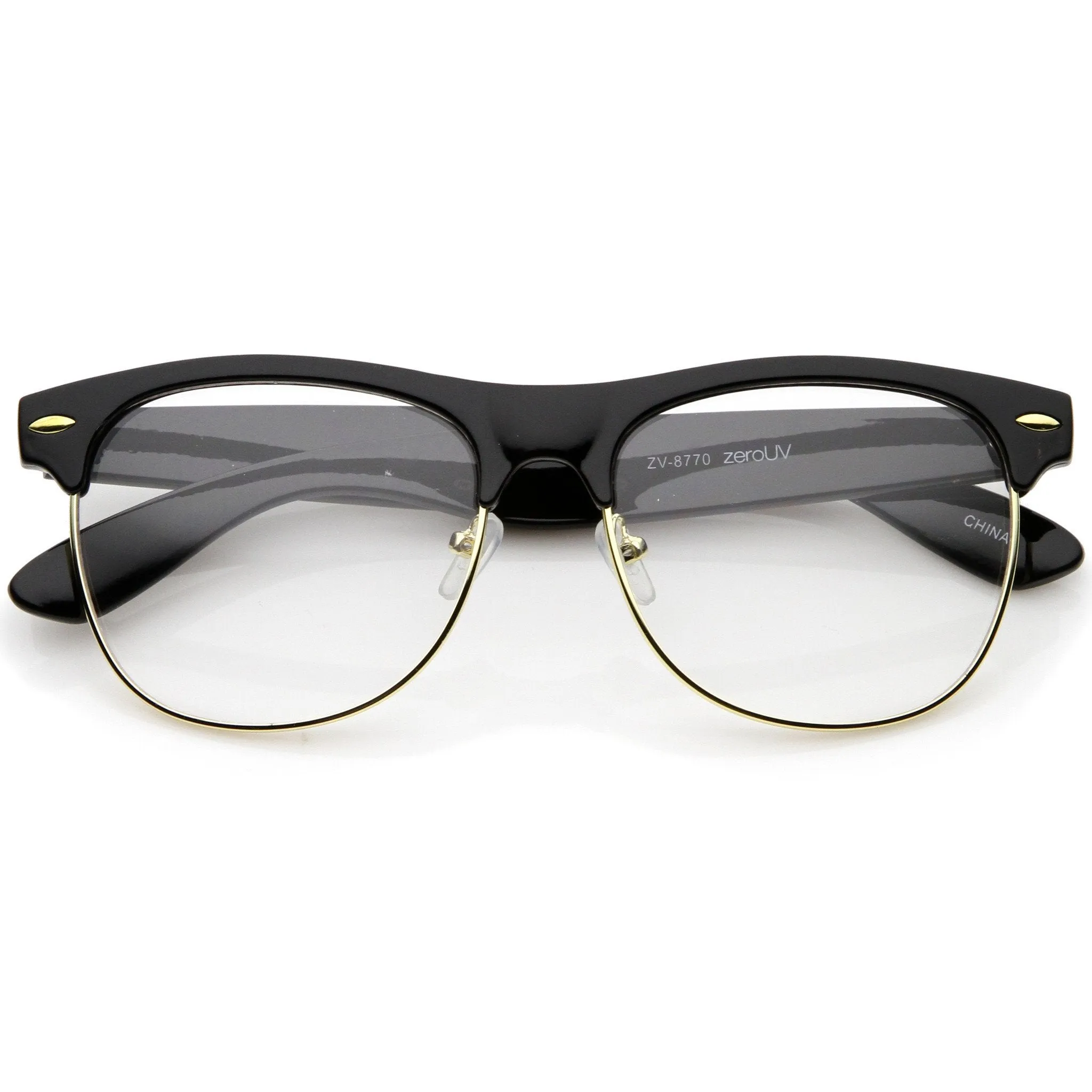 Classic Dapper Vintage Horned Rim Clear Lens Glasses