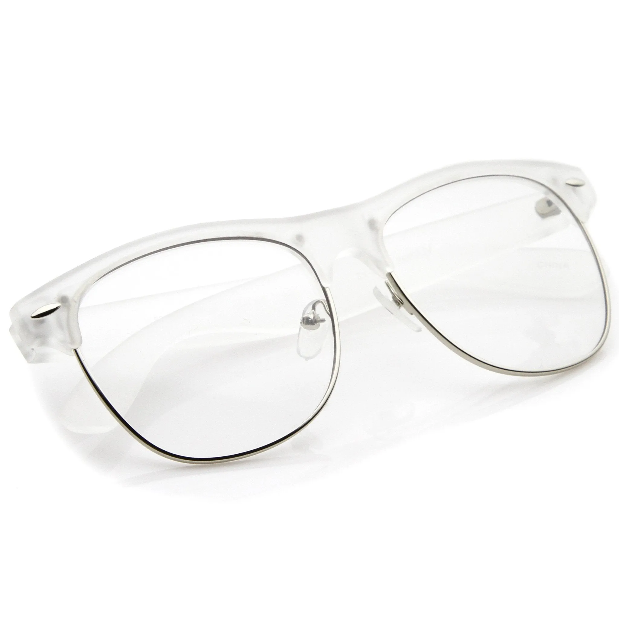 Classic Dapper Vintage Horned Rim Clear Lens Glasses