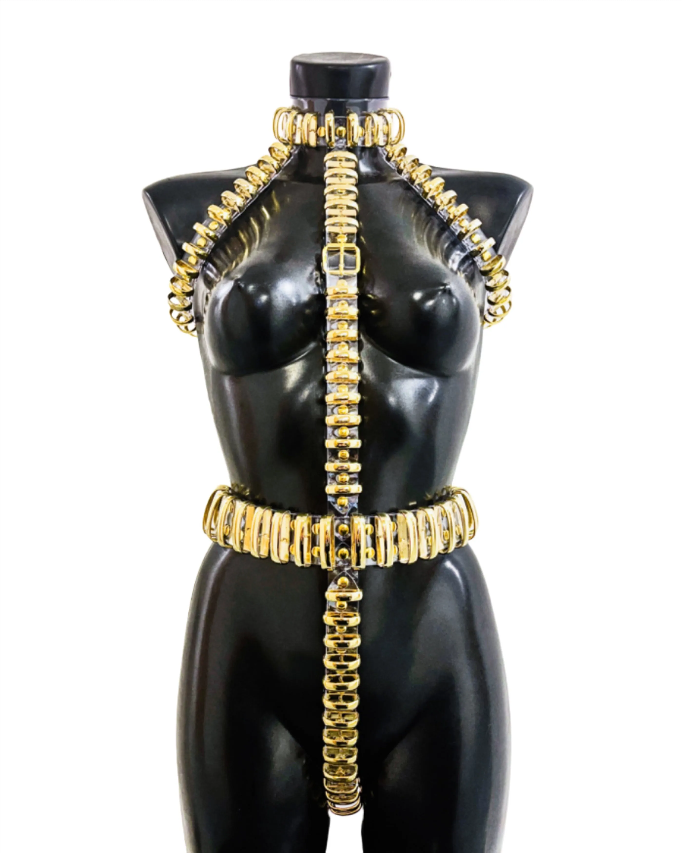 CrAzY Multi Chain Harness Dress by Jivomir Domoustchiev