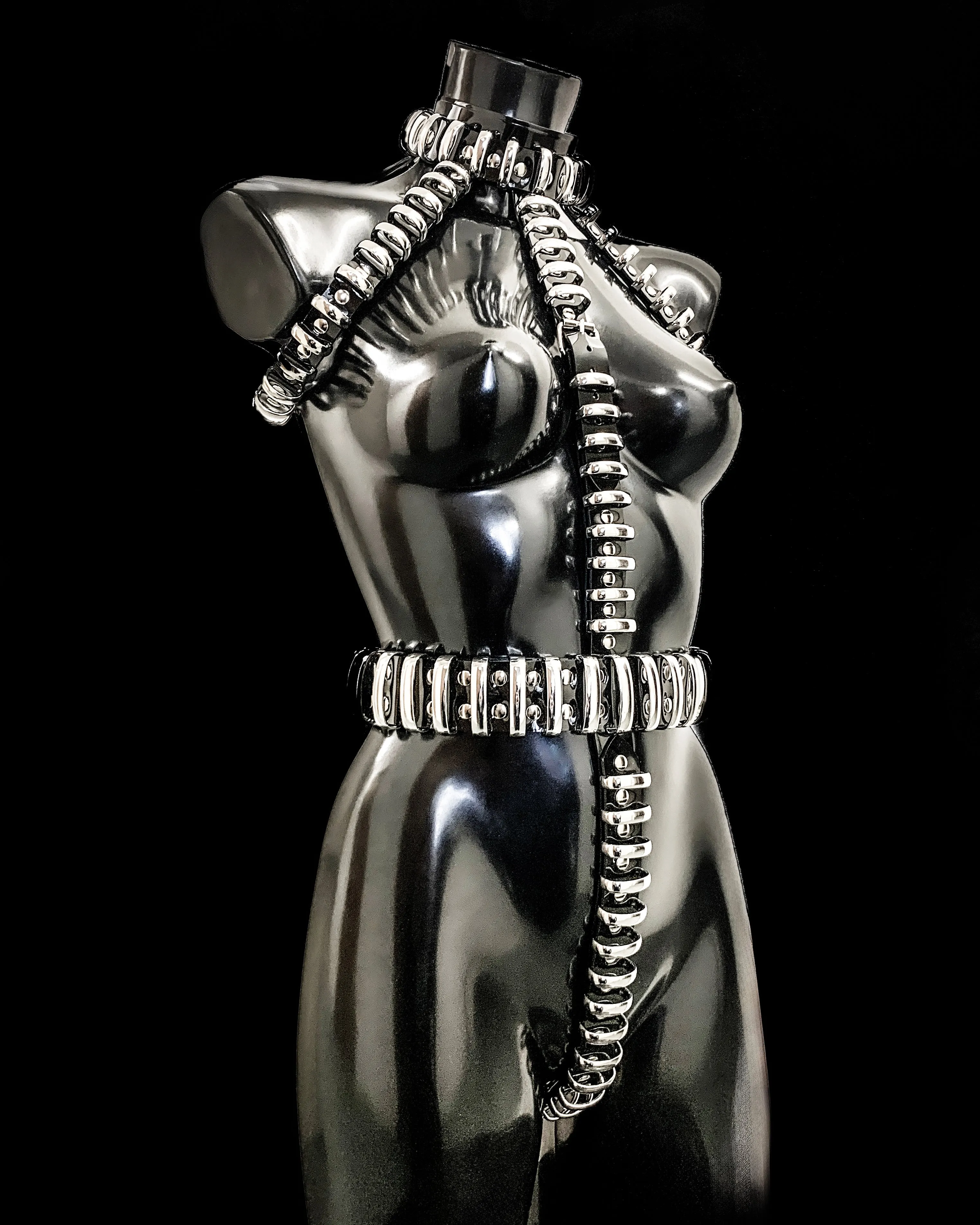 CrAzY Multi Chain Harness Dress by Jivomir Domoustchiev