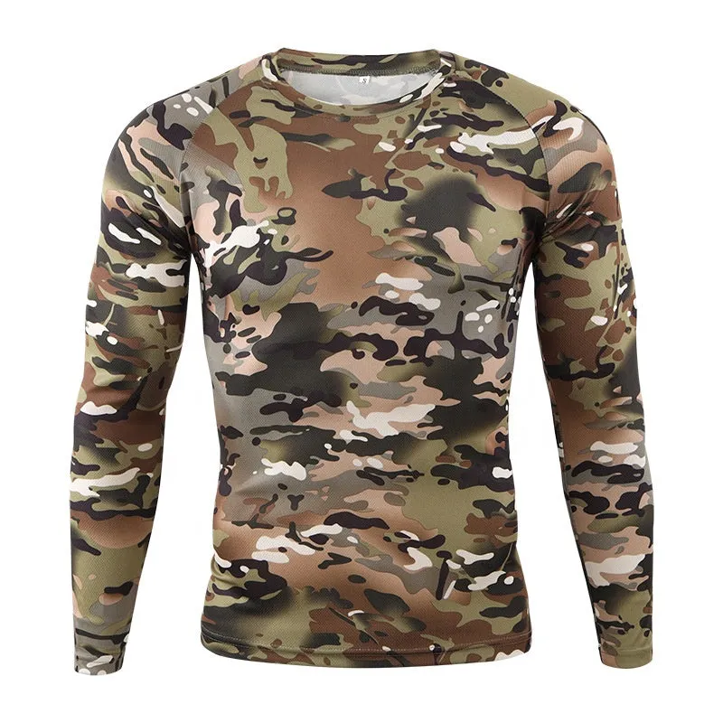 Custom UPF 50  Dryfit Polyester Camouflage Mens Hunting T-Shirt