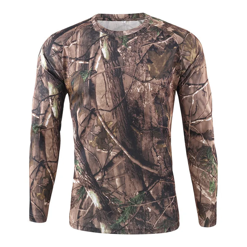 Custom UPF 50  Dryfit Polyester Camouflage Mens Hunting T-Shirt