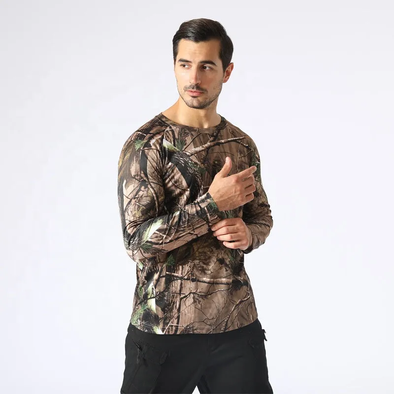 Custom UPF 50  Dryfit Polyester Camouflage Mens Hunting T-Shirt