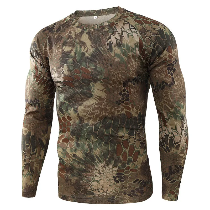 Custom UPF 50  Dryfit Polyester Camouflage Mens Hunting T-Shirt