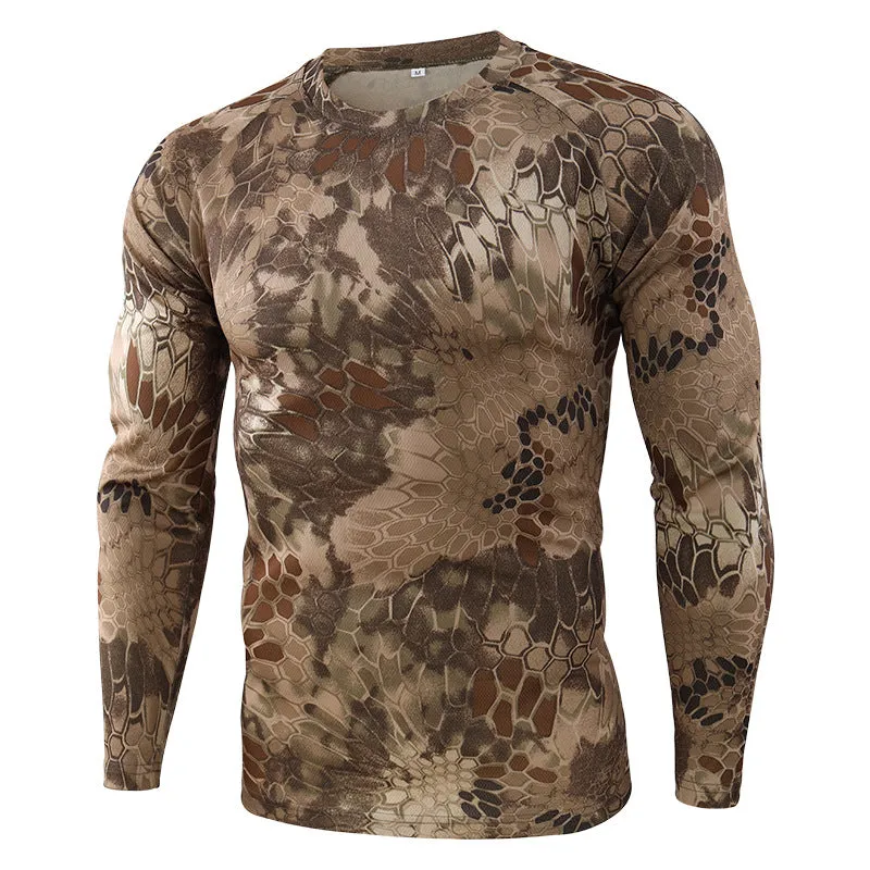 Custom UPF 50  Dryfit Polyester Camouflage Mens Hunting T-Shirt