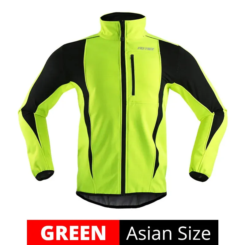 Cycling Jacket Warm Up Thermal Fleece Cycling Jacket Bicycle MTB Road Bike Clothing Windproof Waterproof Long Jersey Jersey