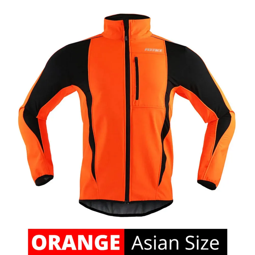 Cycling Jacket Warm Up Thermal Fleece Cycling Jacket Bicycle MTB Road Bike Clothing Windproof Waterproof Long Jersey Jersey