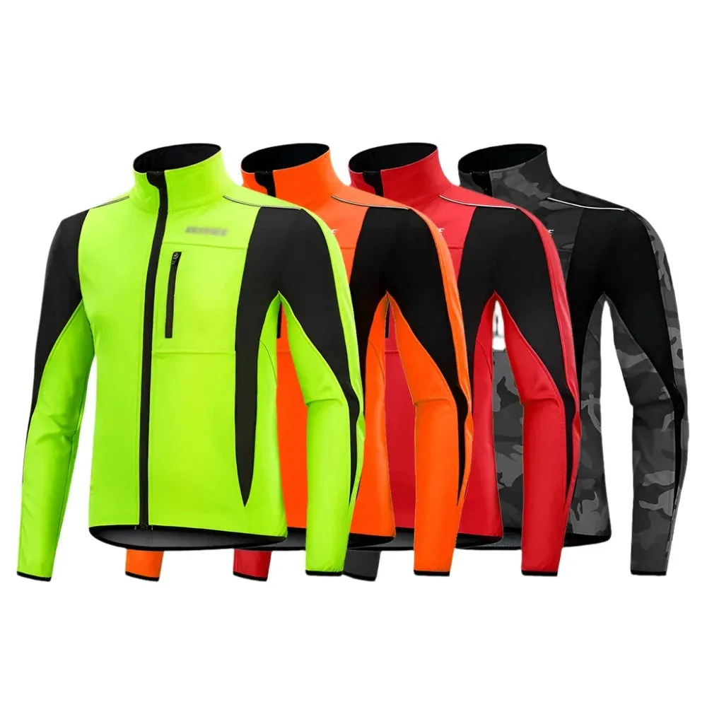 Cycling Jacket Warm Up Thermal Fleece Cycling Jacket Bicycle MTB Road Bike Clothing Windproof Waterproof Long Jersey Jersey