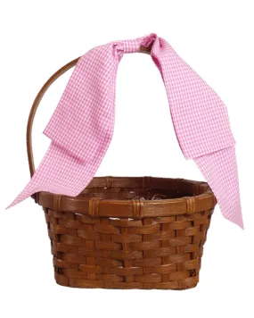 Easter Basket Bow in Pink Gingham