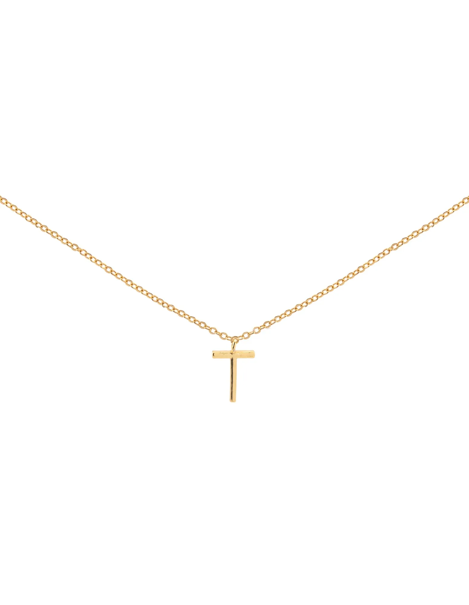 Elly Lou Timeless Initial Necklace - T- Gold