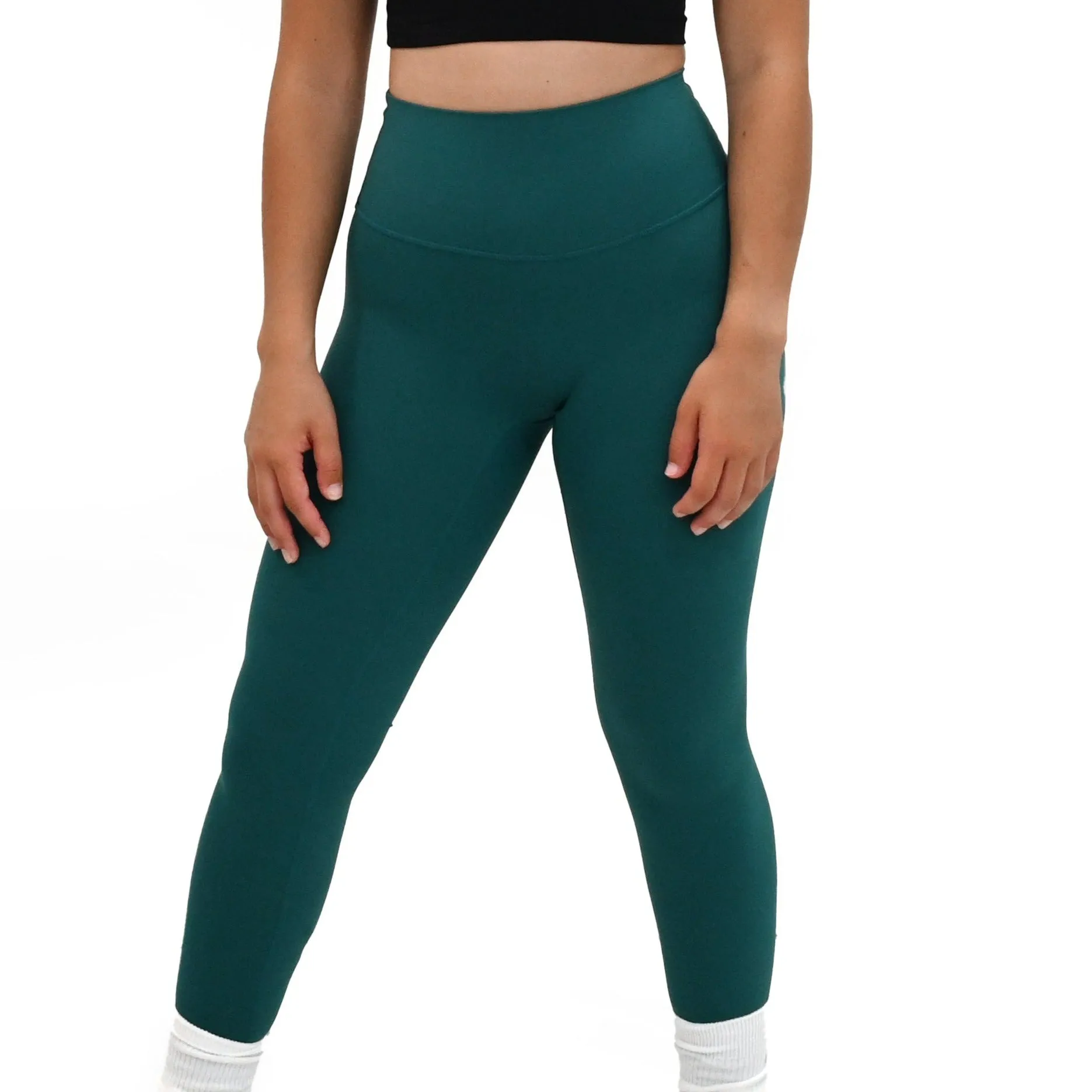 Endurance high waisted pocket leggings - Lake Green