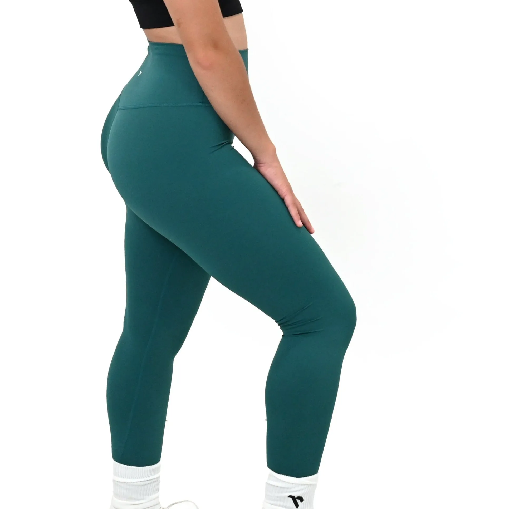 Endurance high waisted pocket leggings - Lake Green