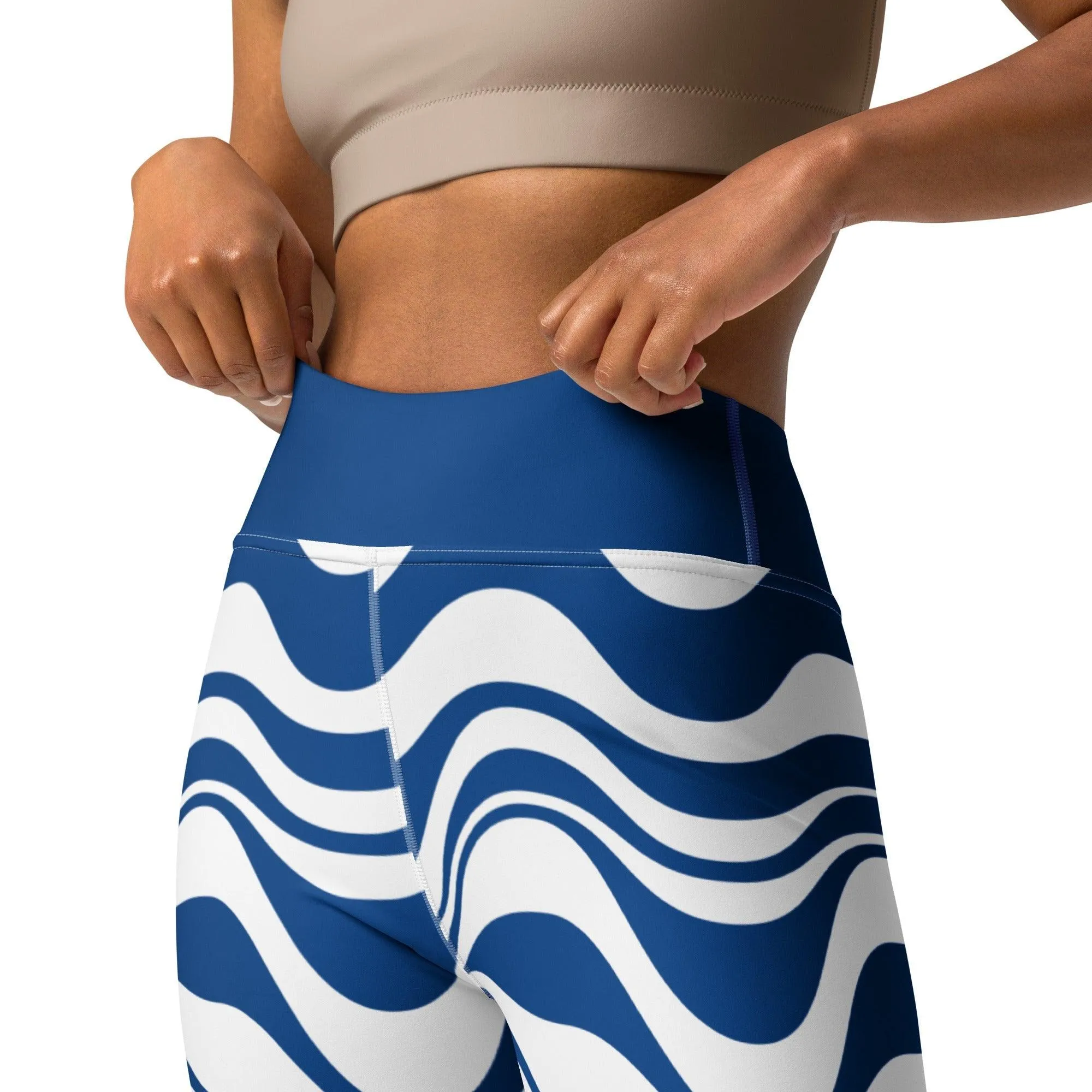 ENERGY WAVES blue -2- Yoga Leggings