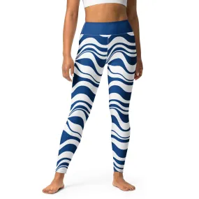 ENERGY WAVES blue -2- Yoga Leggings