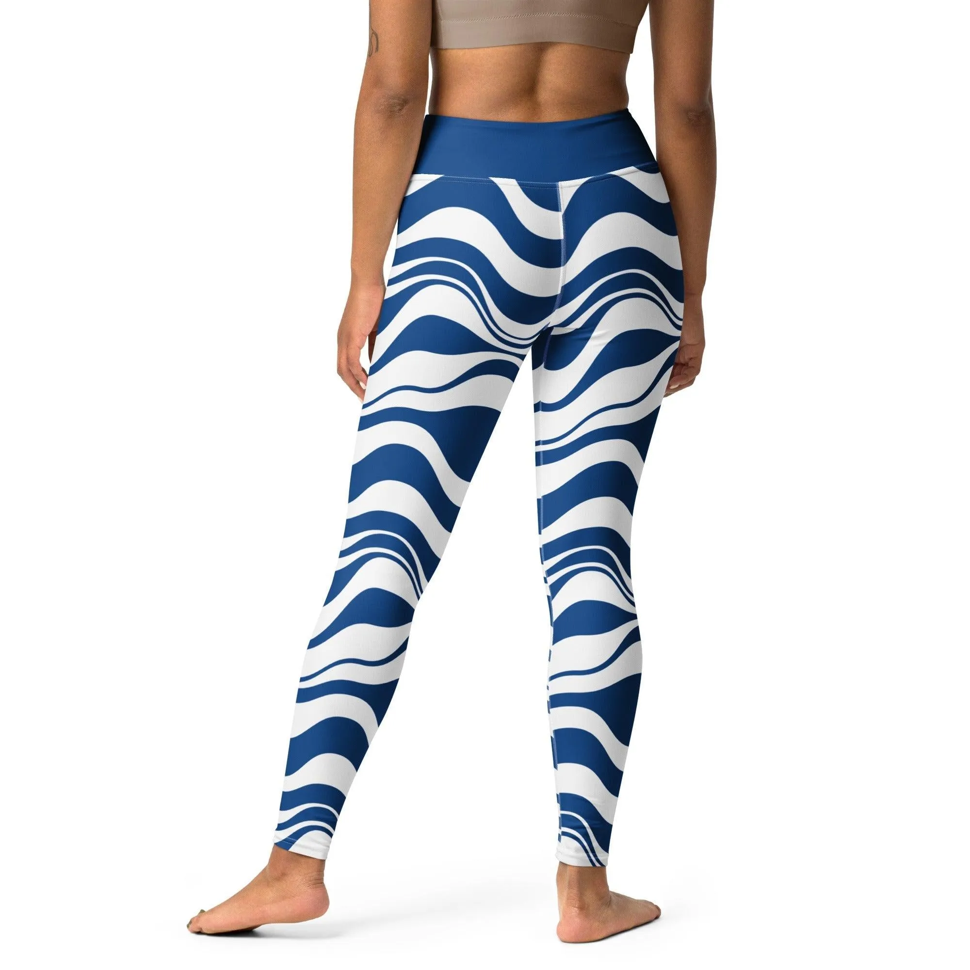 ENERGY WAVES blue -2- Yoga Leggings