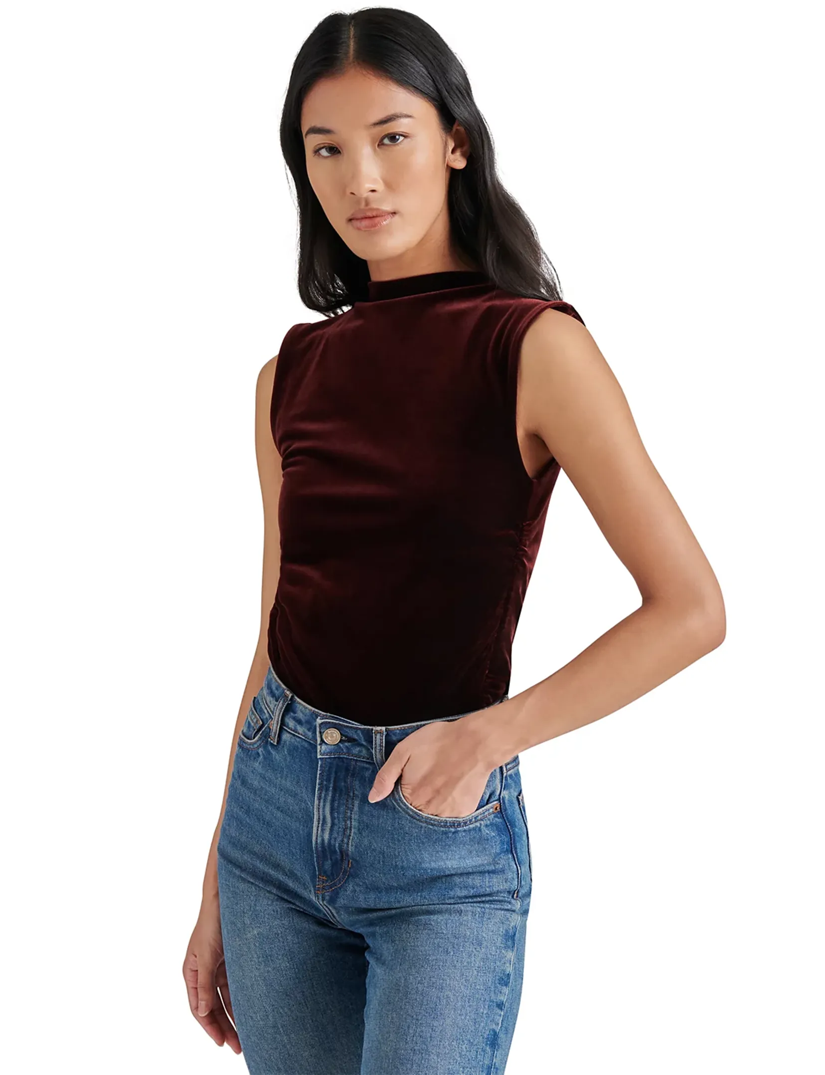 Esen Velvet Bodysuit, Wine