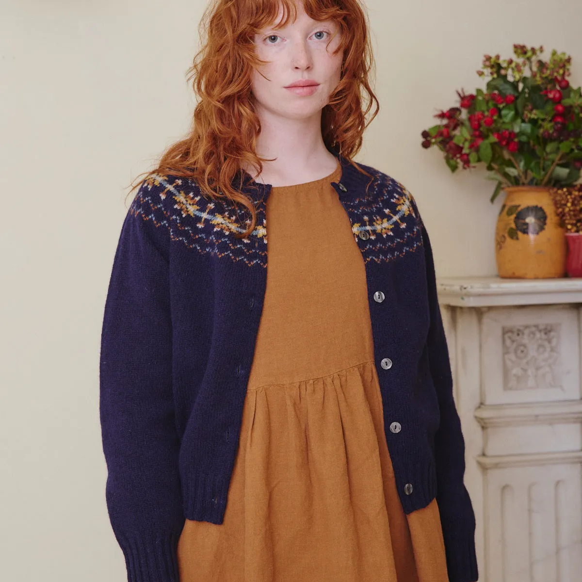 Fair Isle Cardigan - Navy