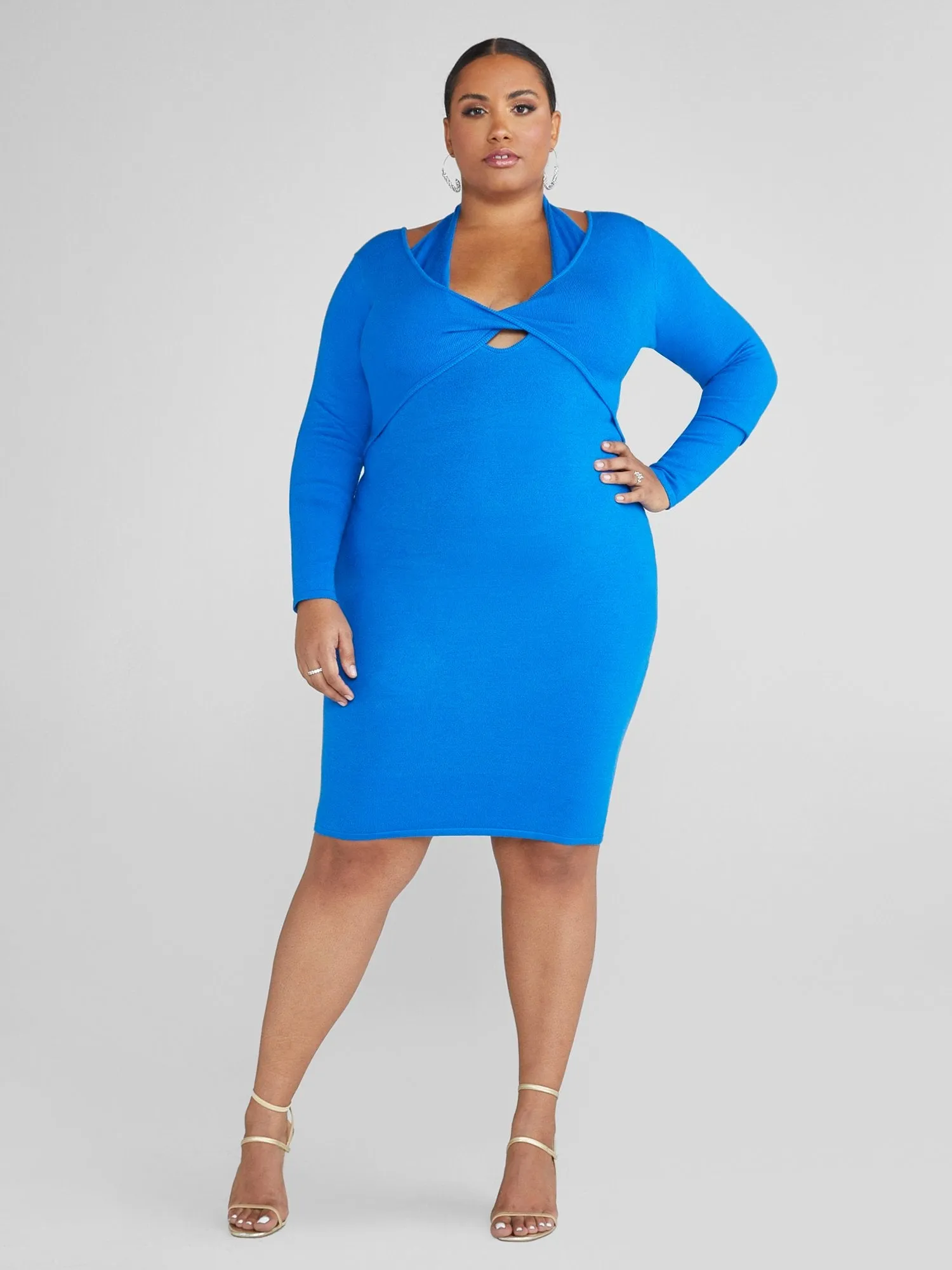 Fashion To Figure - Lani Cutout Bodycon Sweater Dress