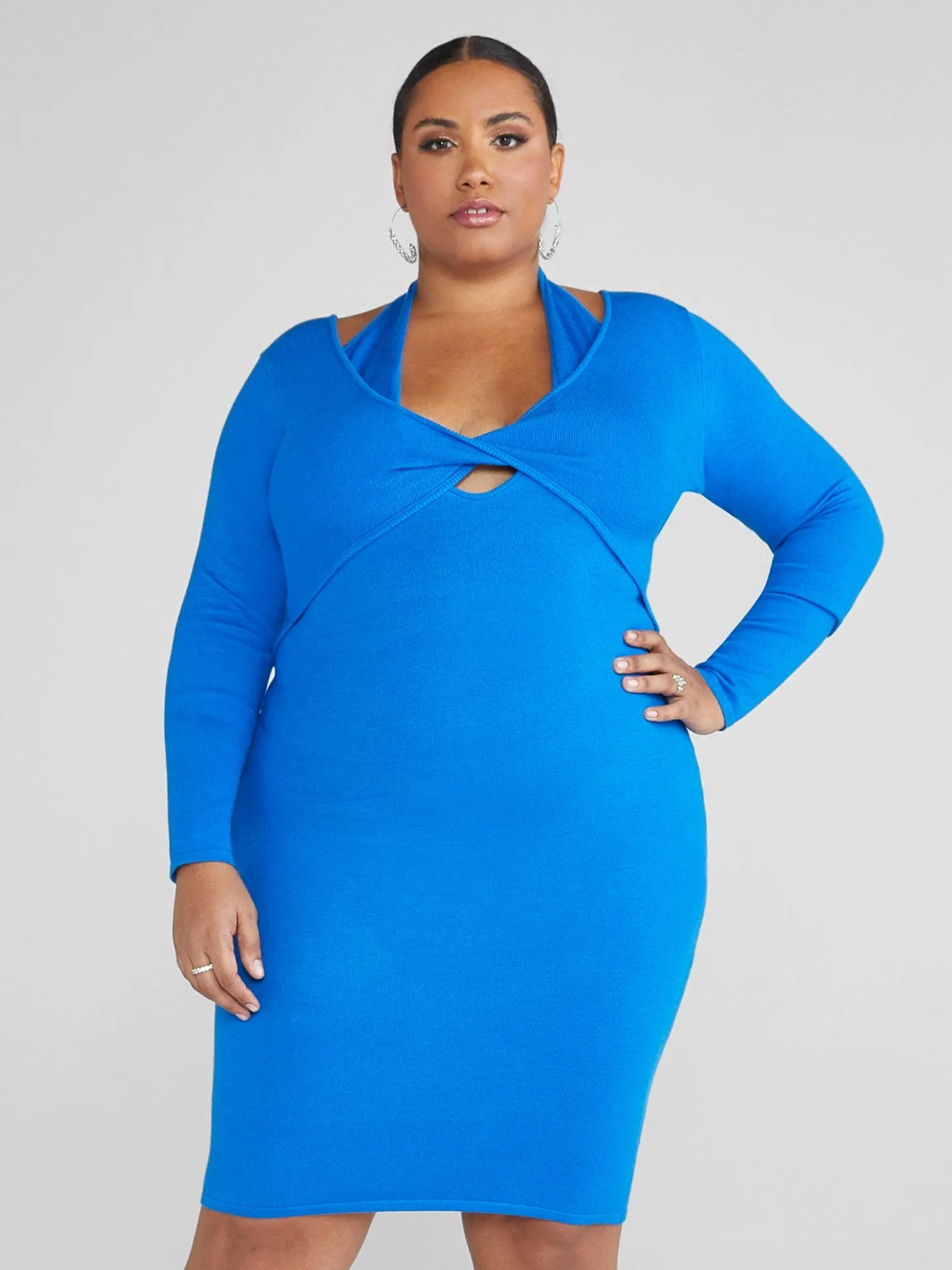 Fashion To Figure - Lani Cutout Bodycon Sweater Dress