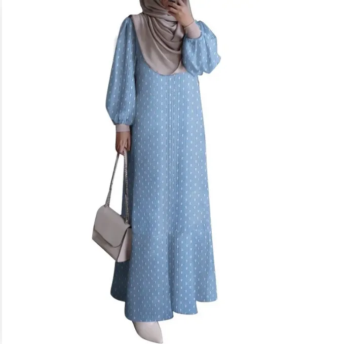 Floral Printed Modest Dress Fashion Puff Sleeve (Modest style dress)