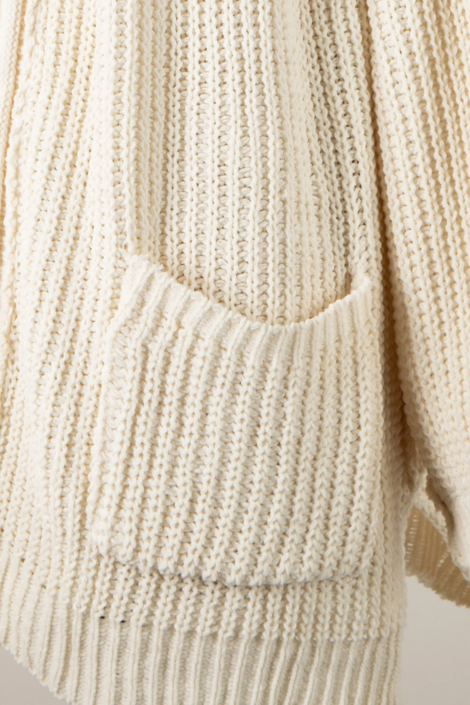 Fluffy Chenille Ribbed Knit Outline Cardigan