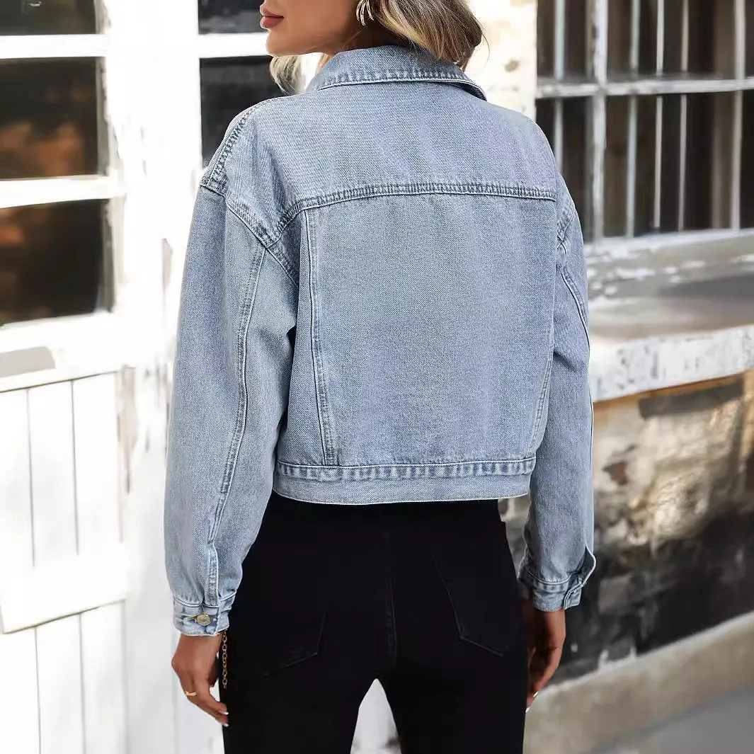 Girlary-shop date night outfit Women's Ins Fashion Casual Loose Denim Coat