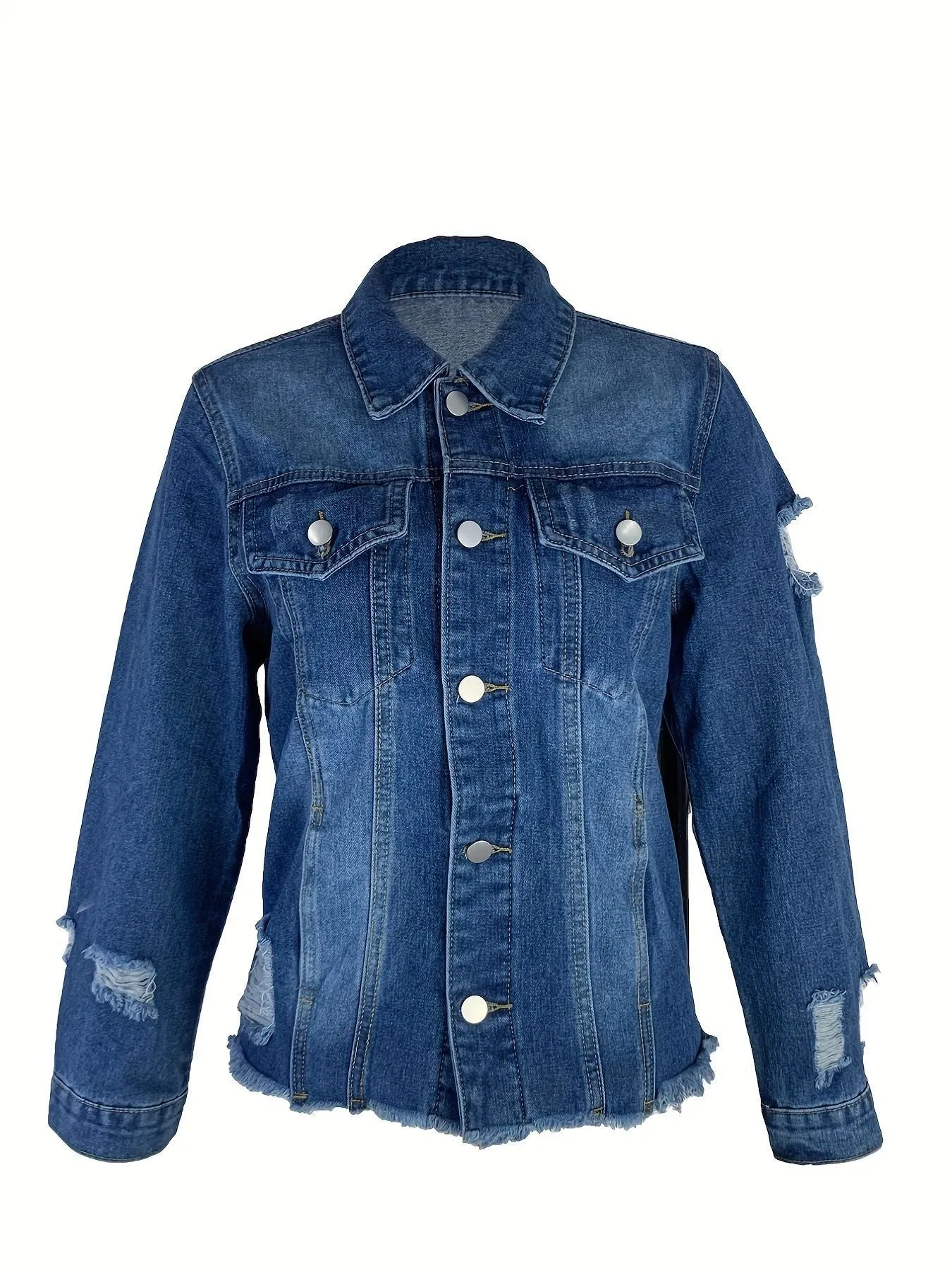 Girlary-shop senior jeans Denim Coat Women's Autumn and Winter Clothing Small Short Denim Clothing Fashion Jacket Top Denim Jacket