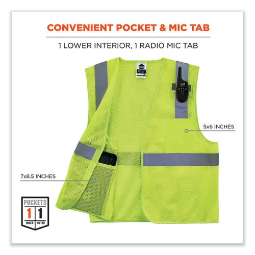 Glowear 8210hl Class 2 Economy Mesh Hook And Loop Vest, Polyester, 2x-large/3x-large, Lime, Ships In 1-3 Business Days