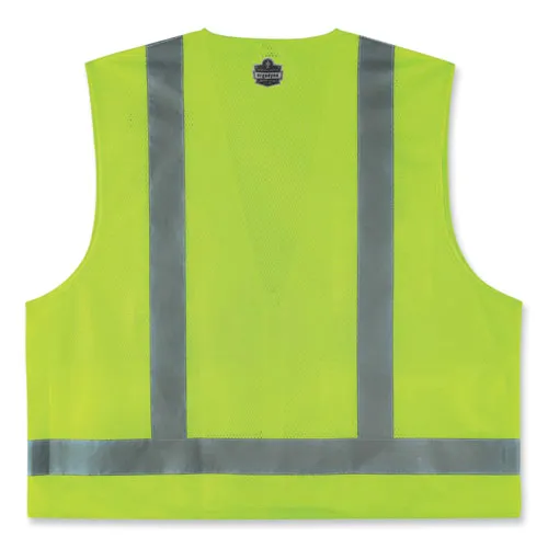 Glowear 8249z Class 2 Economy Surveyors Zipper Vest, Polyester, 2x-large/3x-large, Lime, Ships In 1-3 Business Days