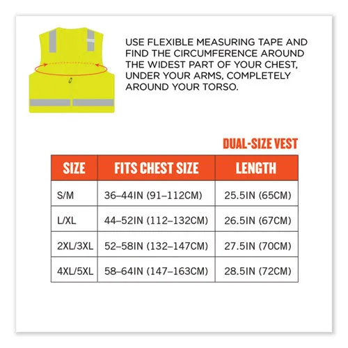 Glowear 8249z Class 2 Economy Surveyors Zipper Vest, Polyester, 2x-large/3x-large, Lime, Ships In 1-3 Business Days