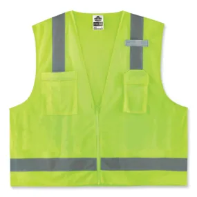 Glowear 8249z Class 2 Economy Surveyors Zipper Vest, Polyester, 2x-large/3x-large, Lime, Ships In 1-3 Business Days