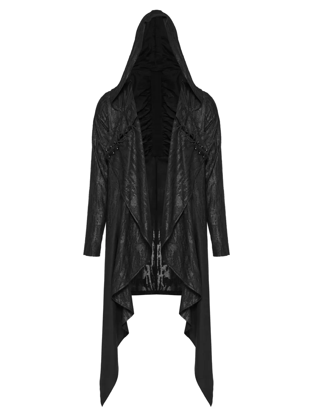 Gothic Hooded Trench Coat Men's High-Fashion