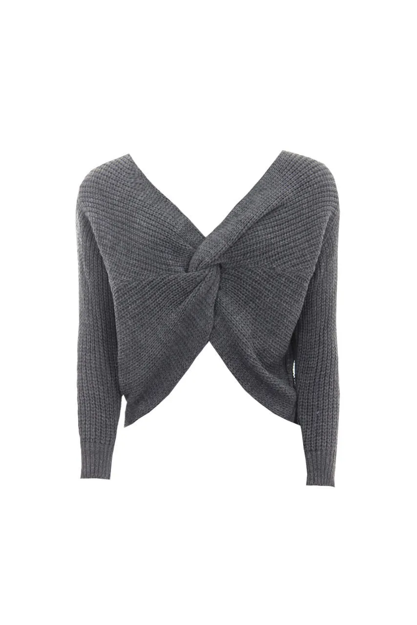 Grey Reversible Twist Knot Jumper