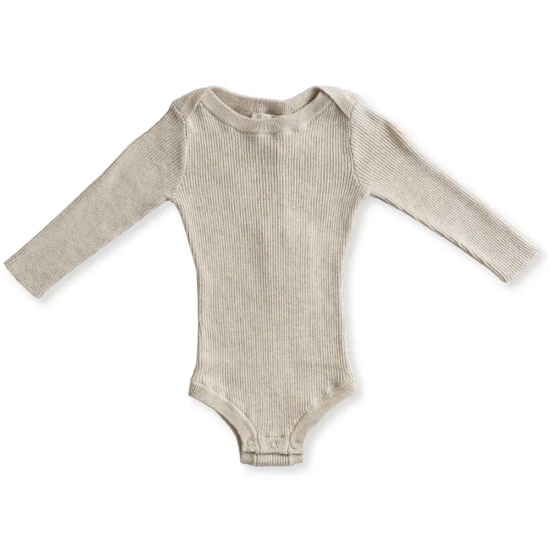 Grown Ribbed Essential Bodysuit - Oat Marle